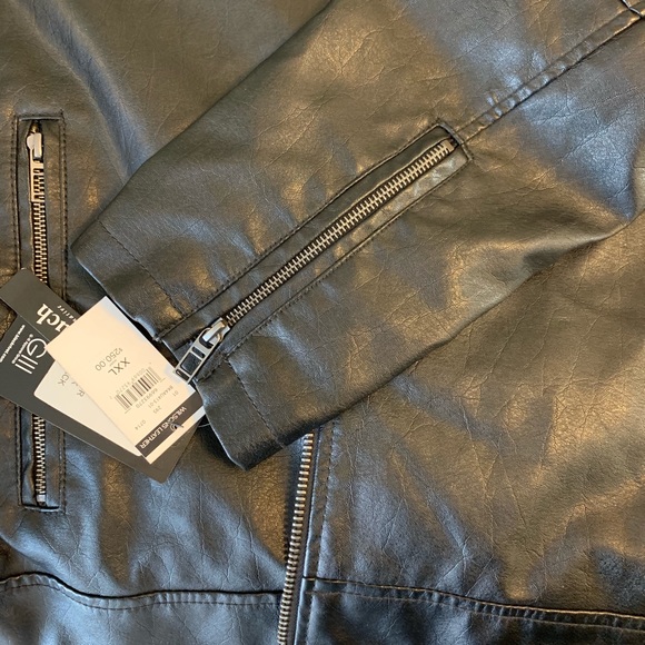 NWT Men’s XXL Vegan Leather Moto Jacket - Picture 2 of 8